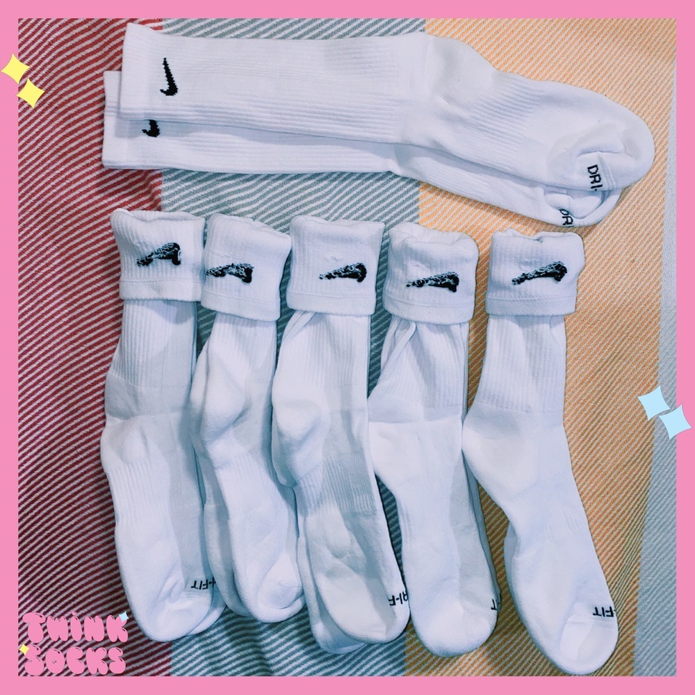 6 PACK White Nike Plus Cushion Crew Training Socks